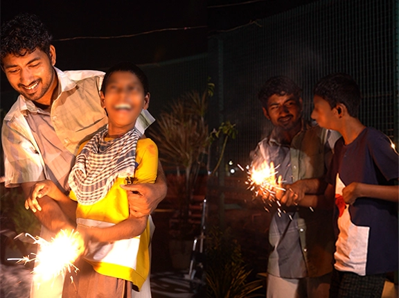 Diwali celebration at the Annai Teresa children's home