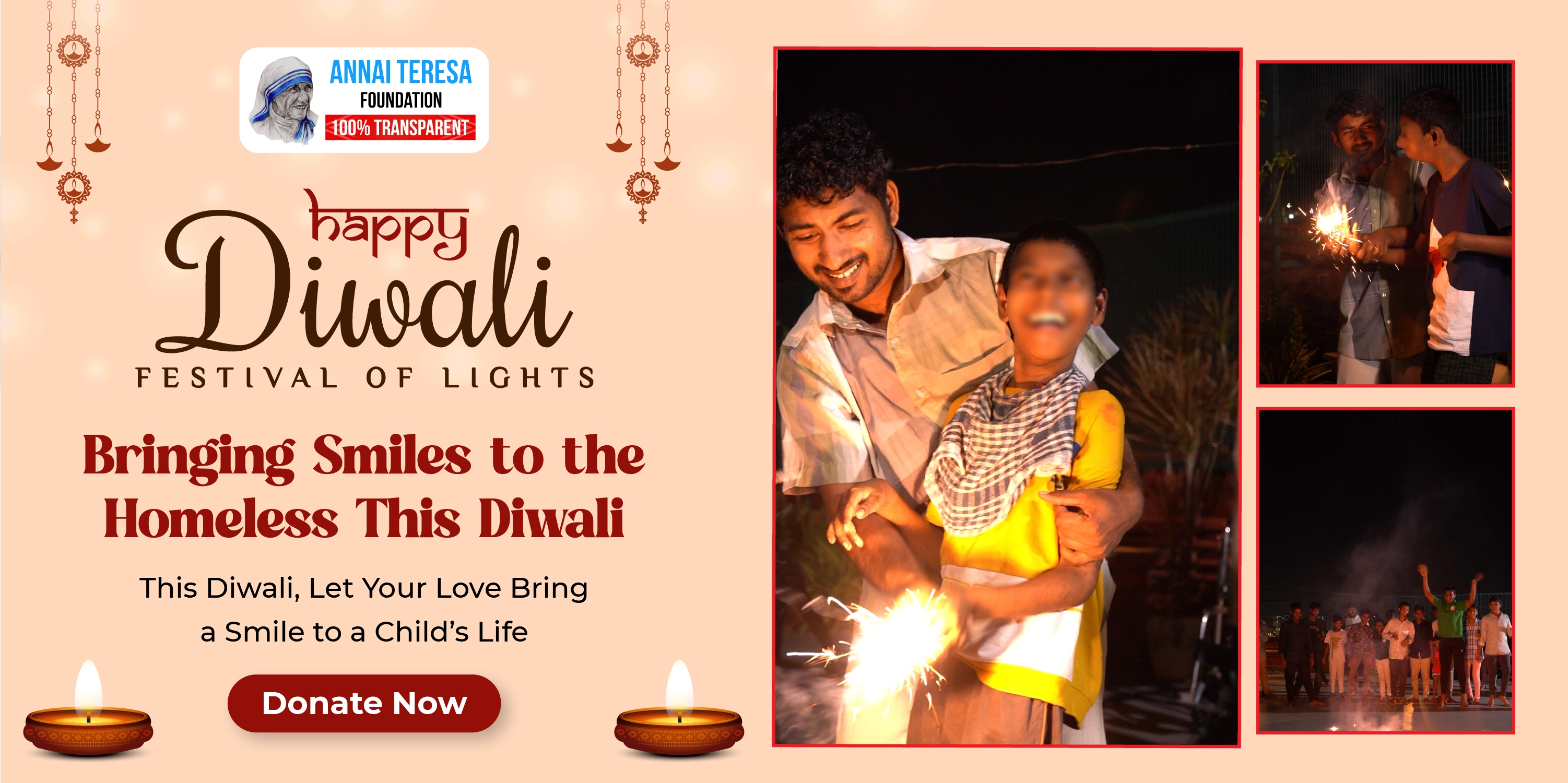 Children home Diwali celebration