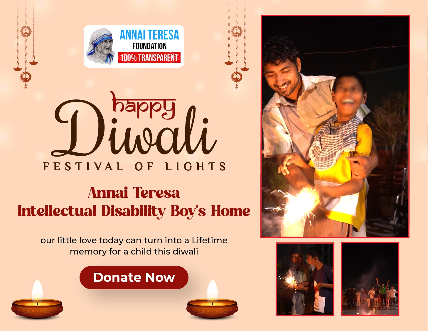 Children home Diwali celebration