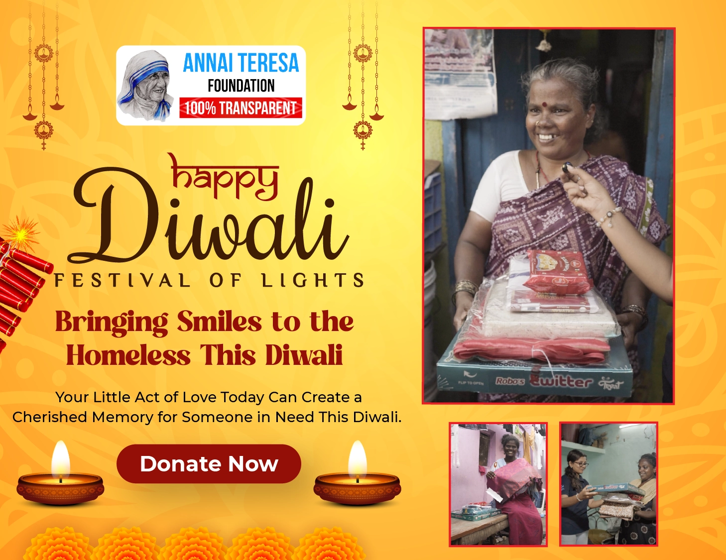 Diwali meals and blankets for homeless people on the streets of Chennai