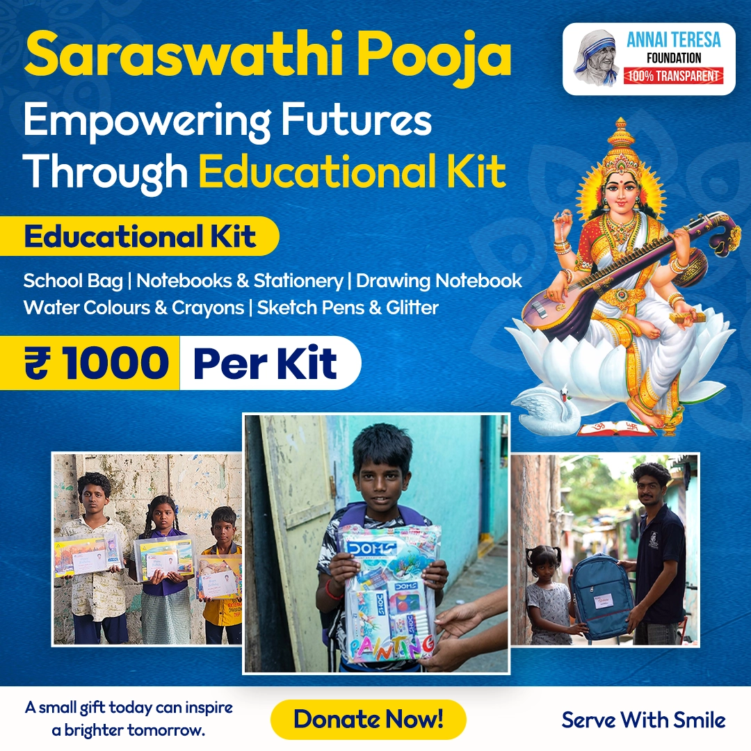 Gift an educational kit to a homeless child this Saraswathi Pooja